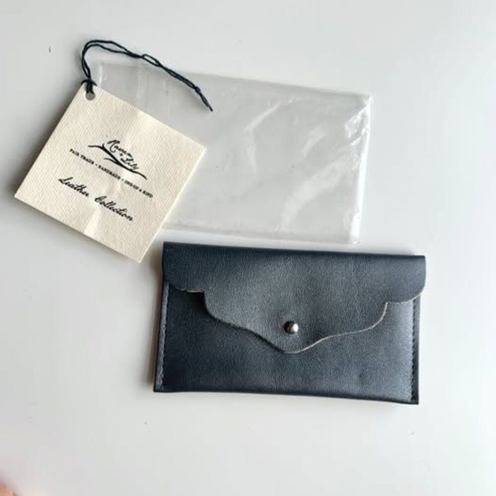 Leather Wallet by Raven & Lilly Silver Gray Color